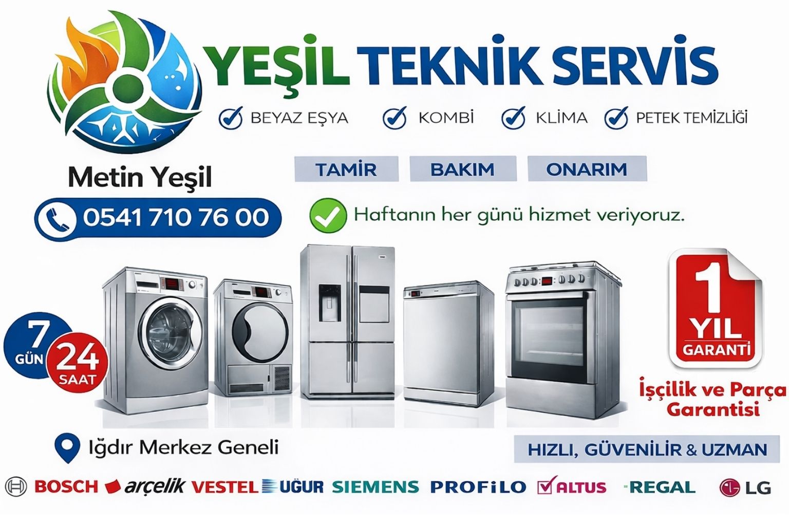 Iğdır Beyaz Eşya Servisi